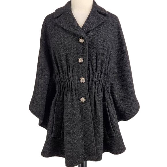 Steve Madden Button Front Wool Blend Cape Poncho Women's Size Small - Picture 1 of 7